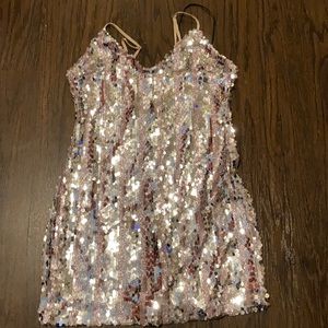 BRAND NEW Spaghetti Strap Sequin dress Size L